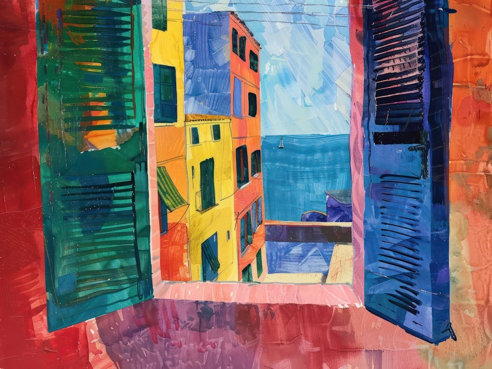 Marseille From The Window View Painting 1