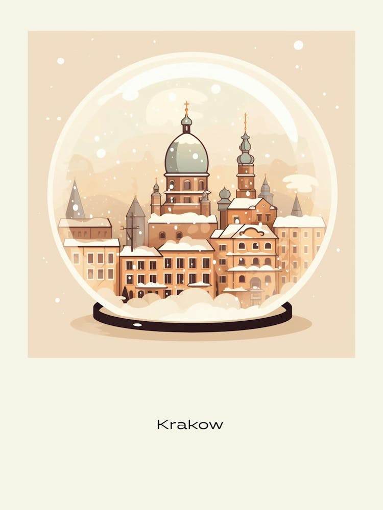 Krakow Poland 1 Snowglobe Poster
