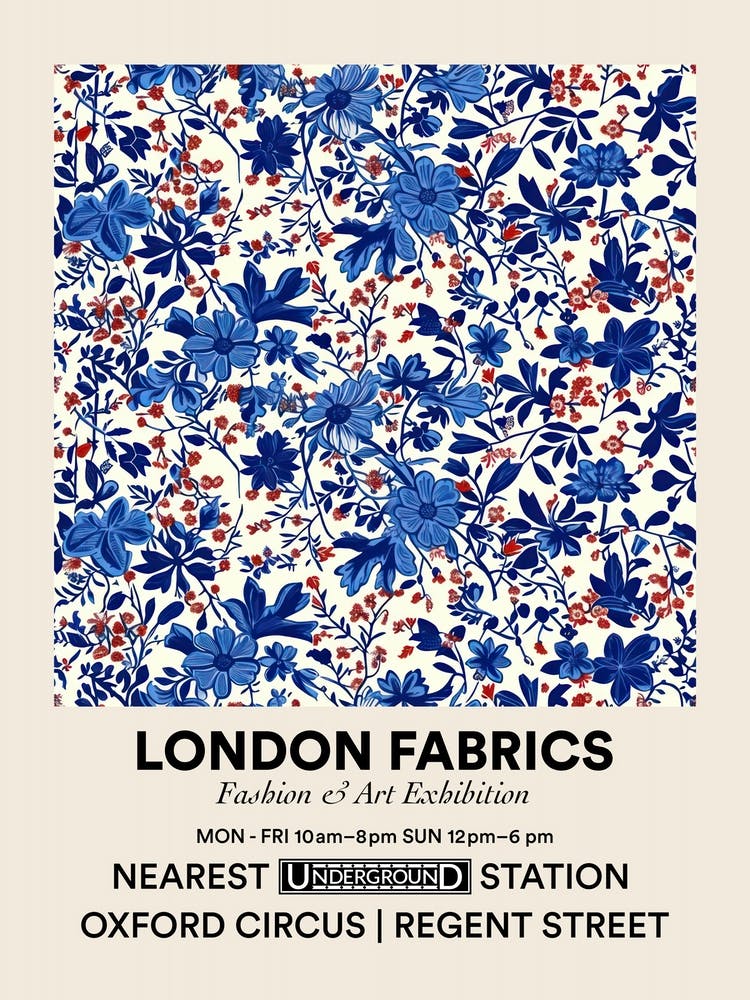 Poster Lily Lane London Fabrics Floral Pattern 7