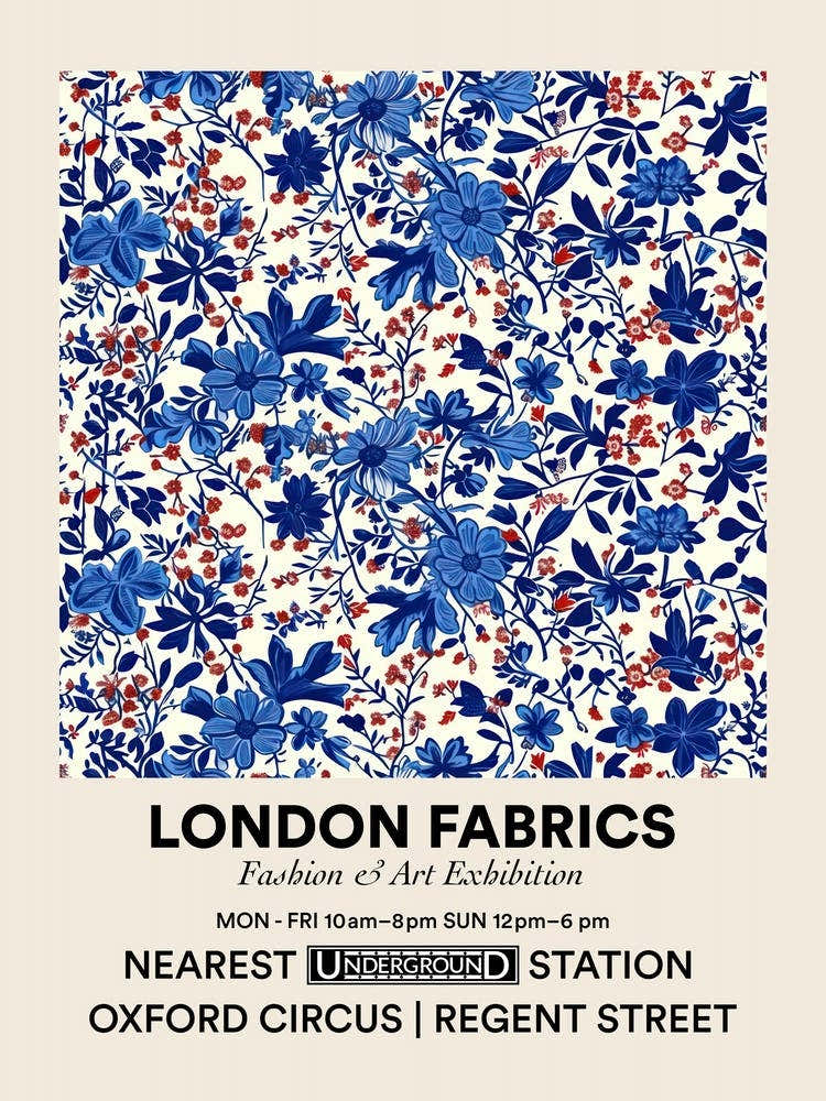 Poster Lily Lane London Fabrics Floral Pattern 7