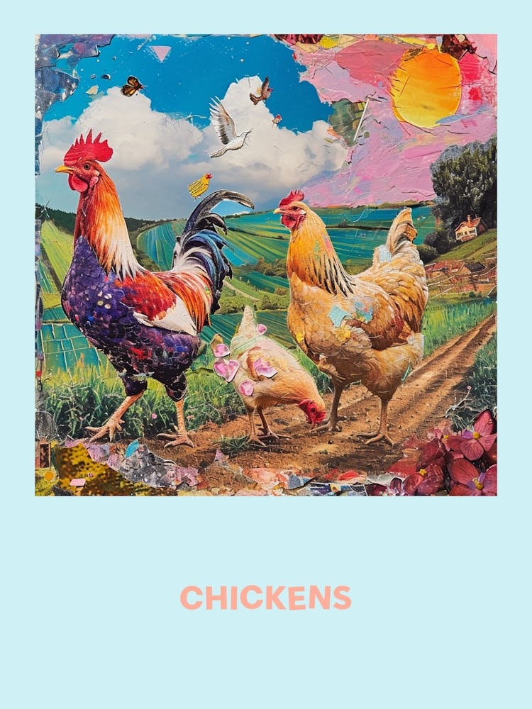 Chickens Poster Collage 1