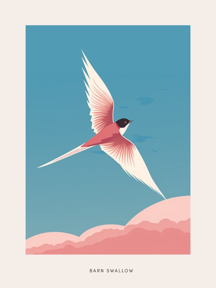 Minimalistisches Rauchschwalbe 3 Vogelposter