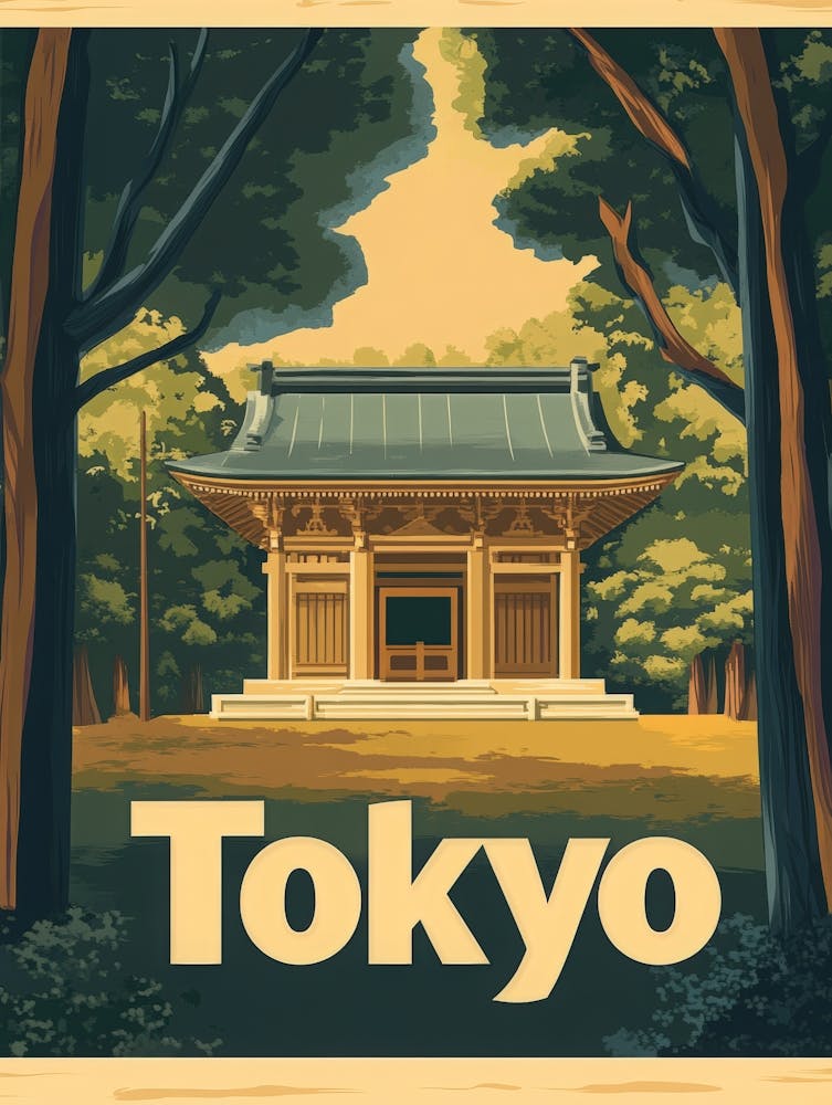 Aihrgdesign A Retro Travel Poster For Tokyo Featuring The Tra Ed1f61be 4b9c 48d6 A9a9 B2c82da5847b 2