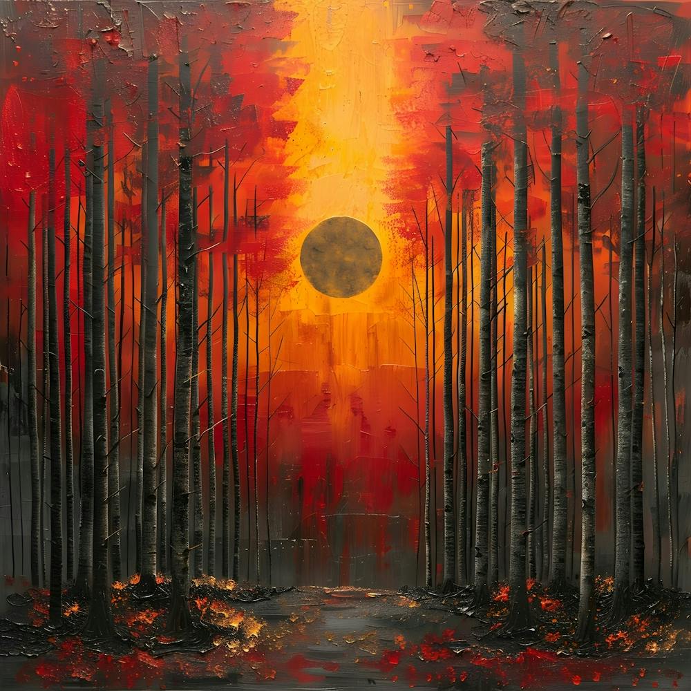 Sunset In The Forest, Abstract Expressionism, Minimalism, and Neo-Dada