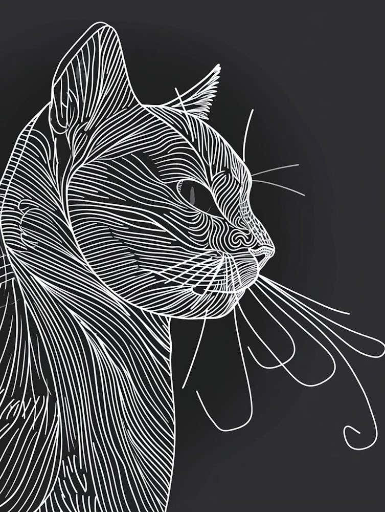 Exotic Shorthair Cat Minimalist Illustration 4