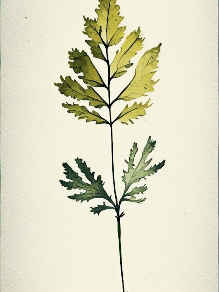 Feuille de Bétoine des bois - Aquarelle Minimaliste 1