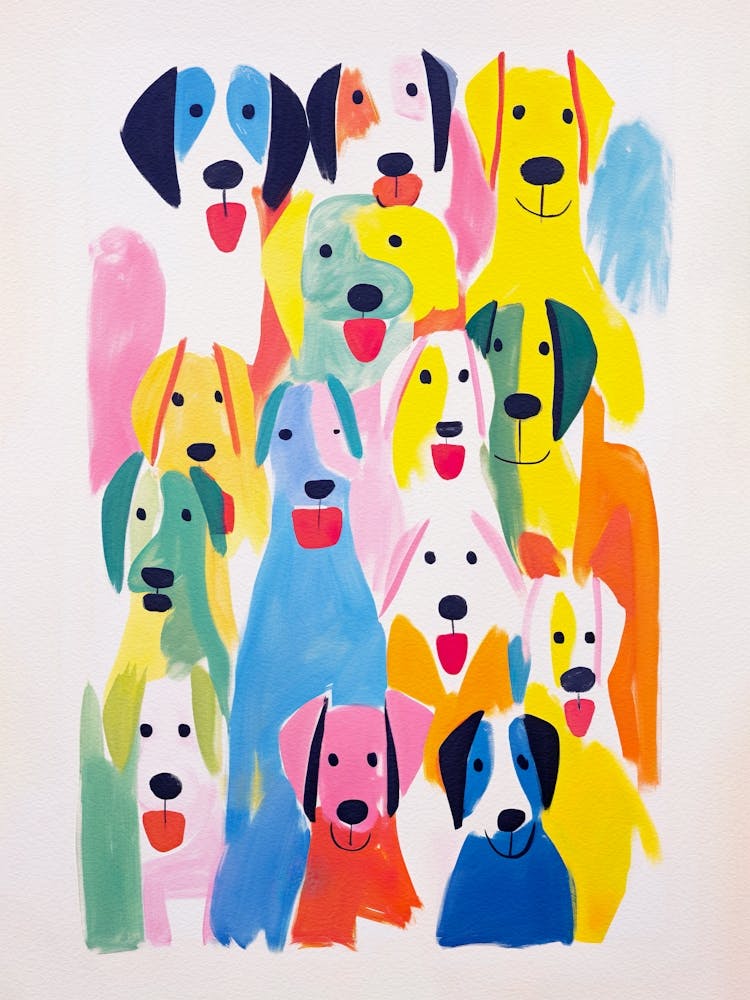 Family Dogs Watercolor Painting 1