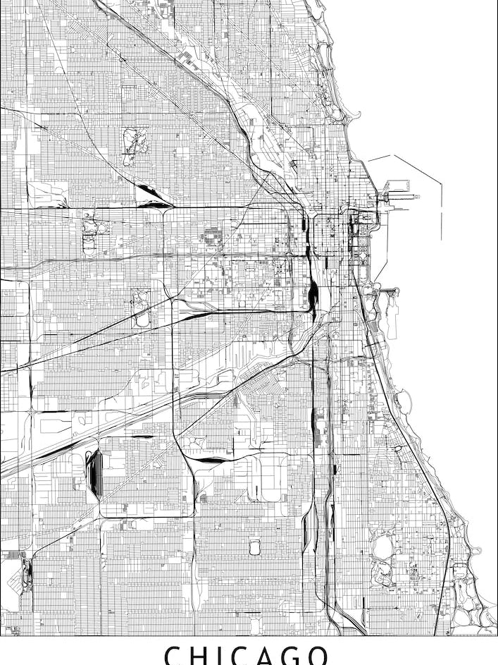 Chicago White Map