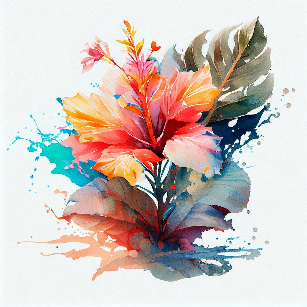 Watercolor Of Hibiscus Flower