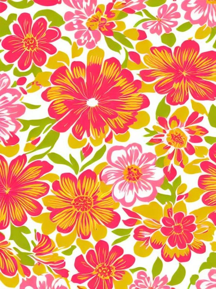 Peppermint Floral Print Retro Pattern 2 Flower