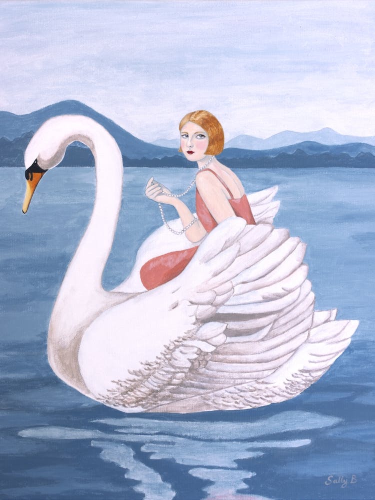 Woman And Swan