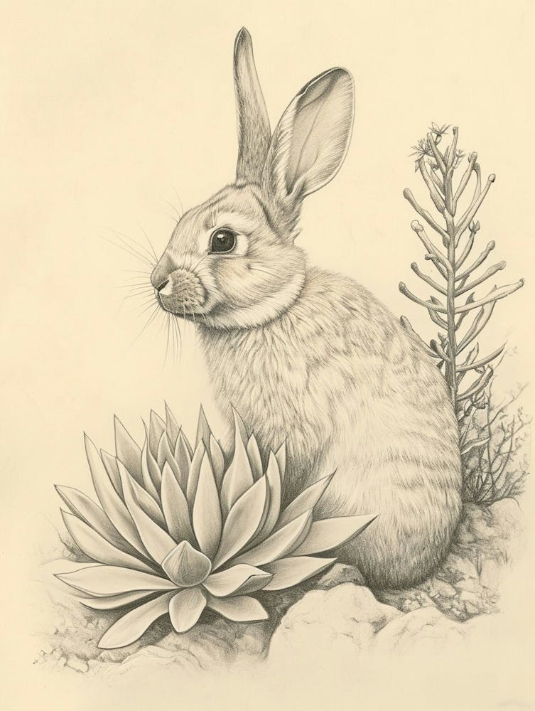 Satin Rabbit Drawing 3