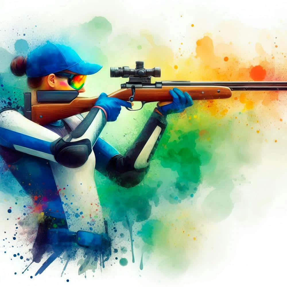 Olympic Shooting In Watercolor 1