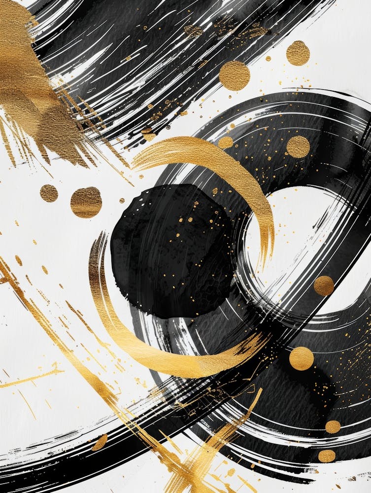 Abstract Black And Gold Canvas Print 17