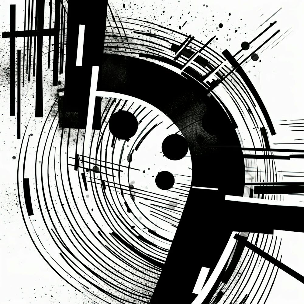 Sketch In Black And White Line Art 1