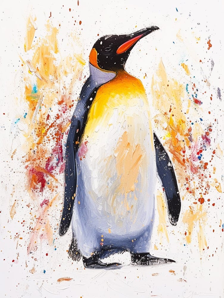 King Penguin Half Moon Island Colour Block Painting 4