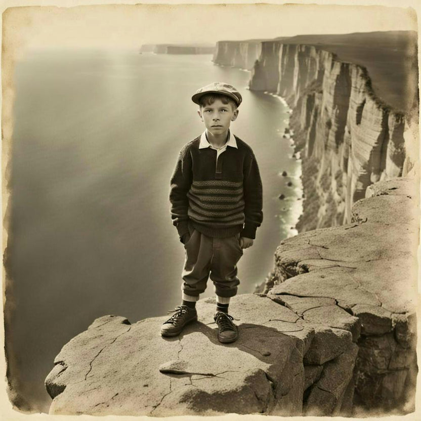 Vintage photograph of a boy