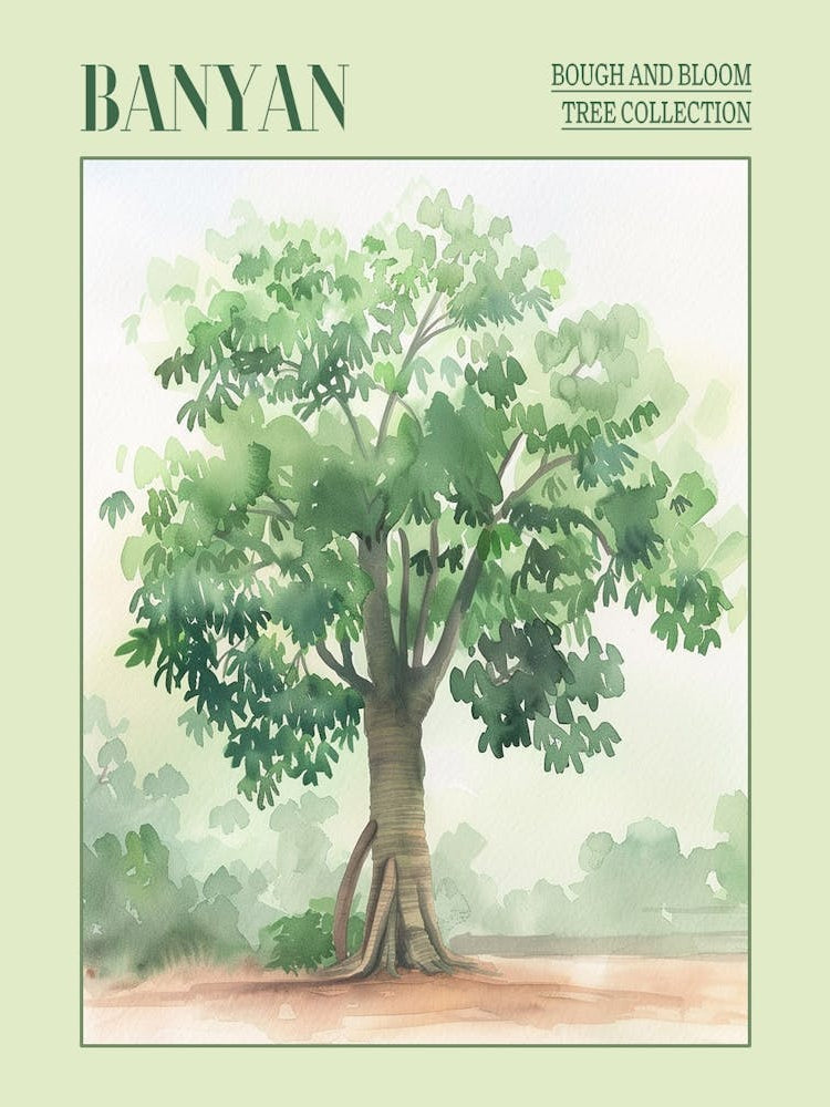 Banyan Tree Atmospheric Watercolour Painting 8 Poster