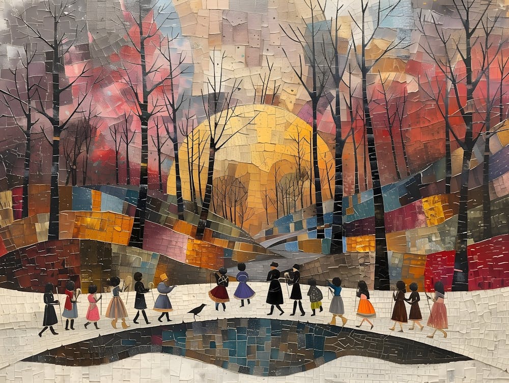 Walk In The Snowy Woods, Cubism