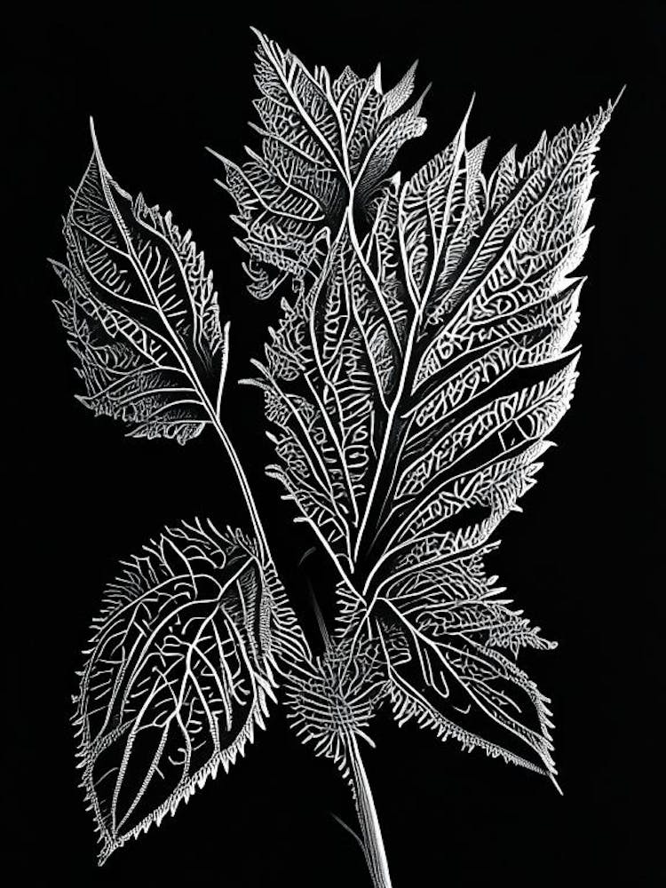 Rührmichnichtan-Blatt Linolschnitt 2