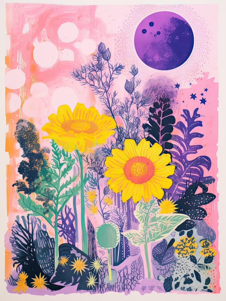 Abstract Botanical Risograph Style 3