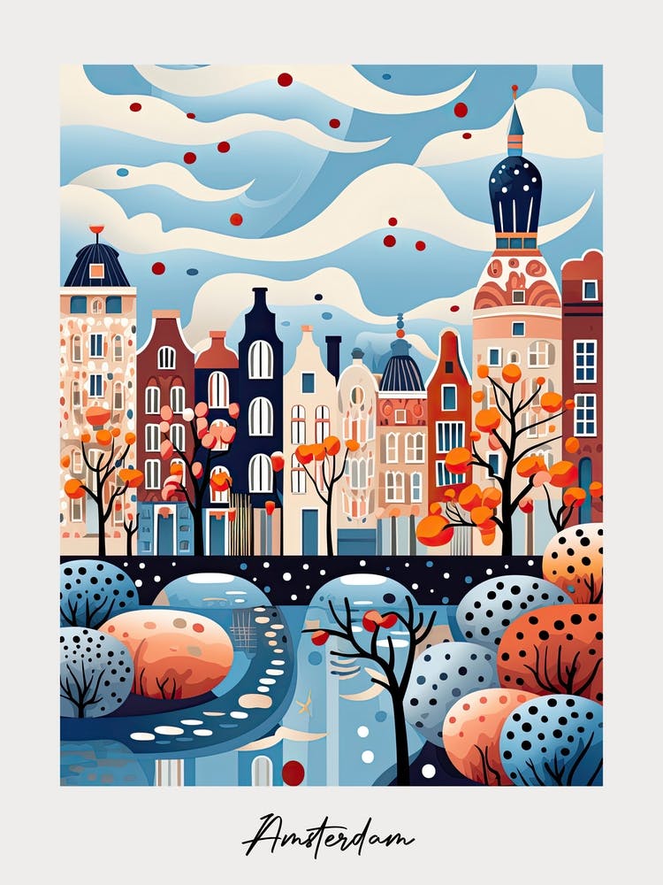 Poster Of Amsterdam, Illustration In The Style Of Pop Art 1