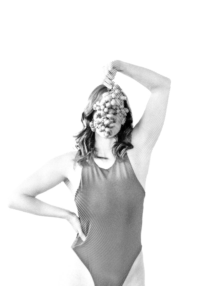 Woman in Body Suit Abstract Boudoir Black and White Boho Minimalist