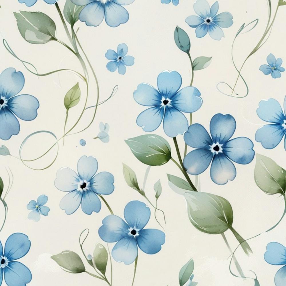 Blue Flowers On A White Background