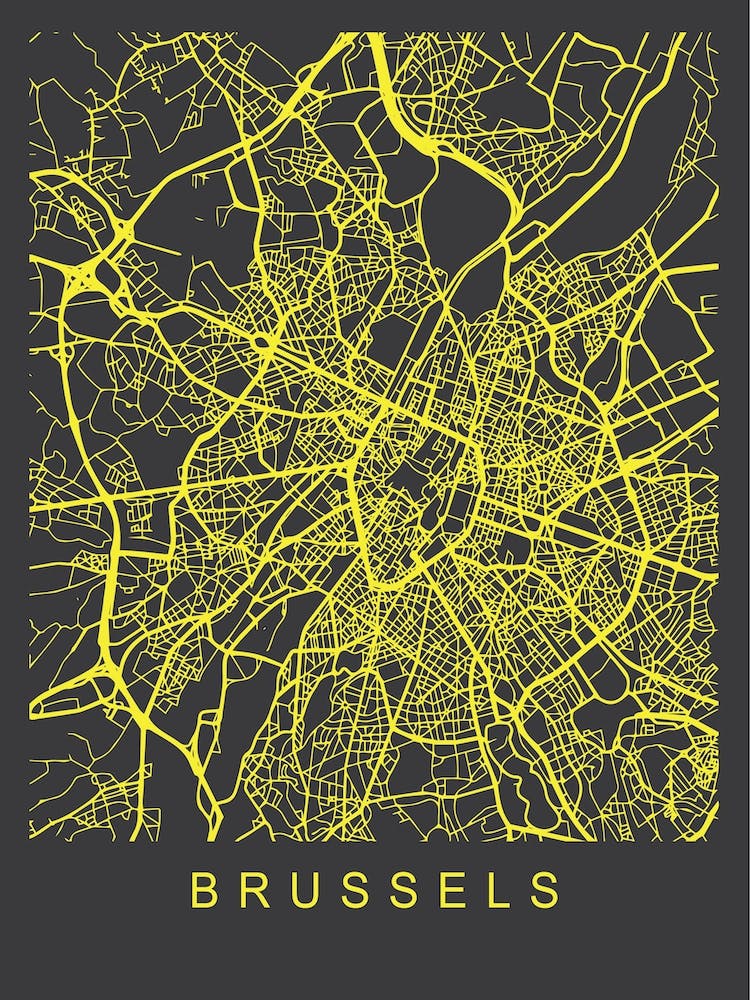 Brüssel Karte Neon
