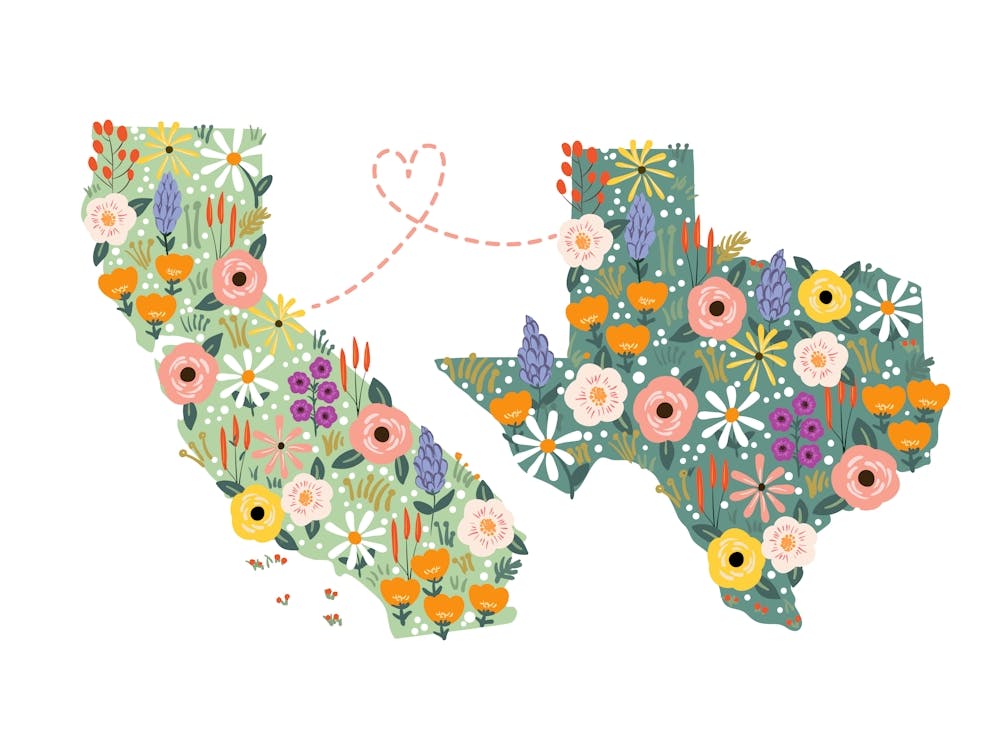 Two States Map Love Art