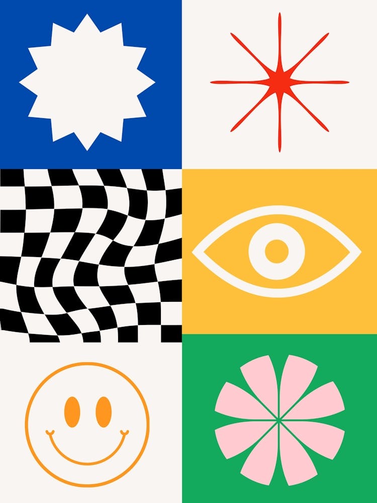 Retro Icon Poster Colourful