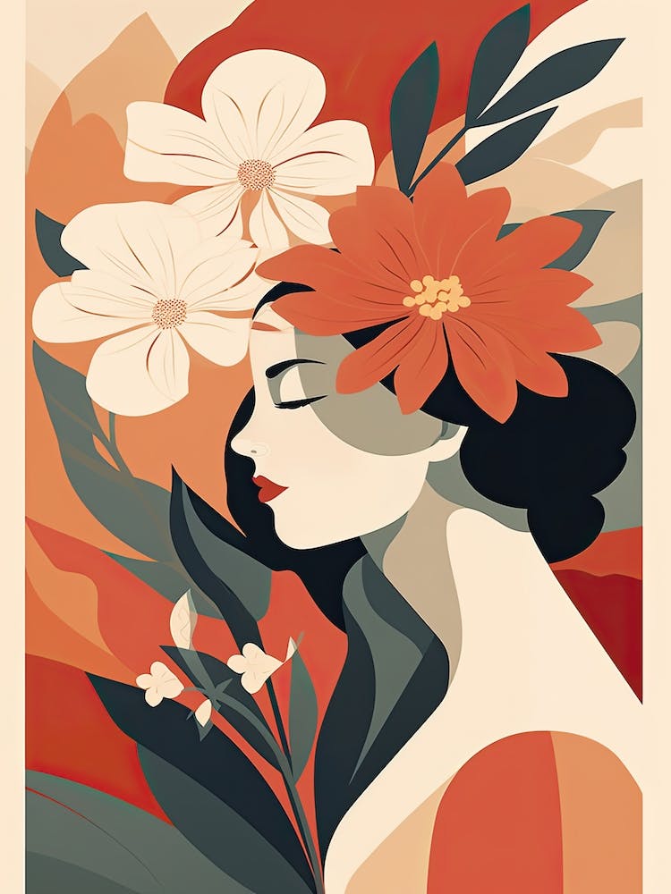 Bloom Body Woman Portrait Orange Tones 14
