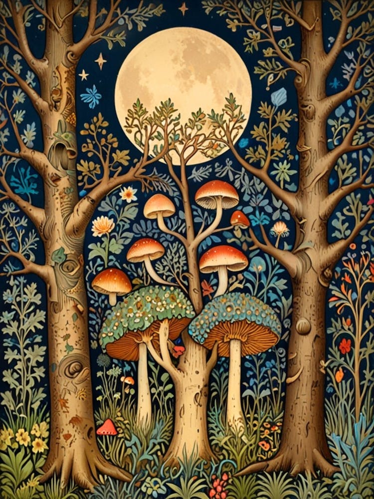 William Morris Mushrooms In The Forest 10