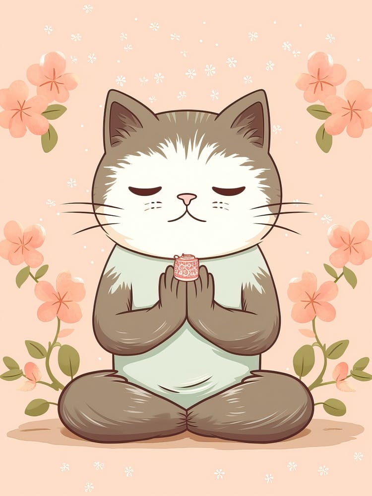 Kawaii Cat Drawings Yoga 2