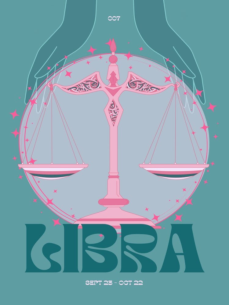 Teal Zodiac Libra
