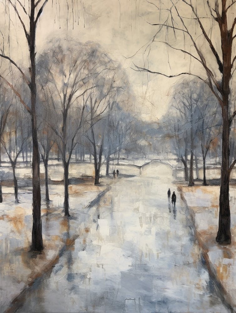 Winter City Park Painting Karlsaue Park Kassel 2