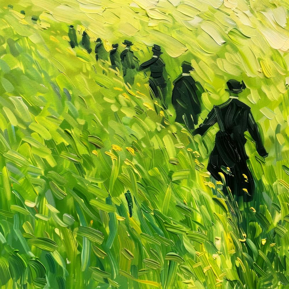 People Walking In The Grass 1