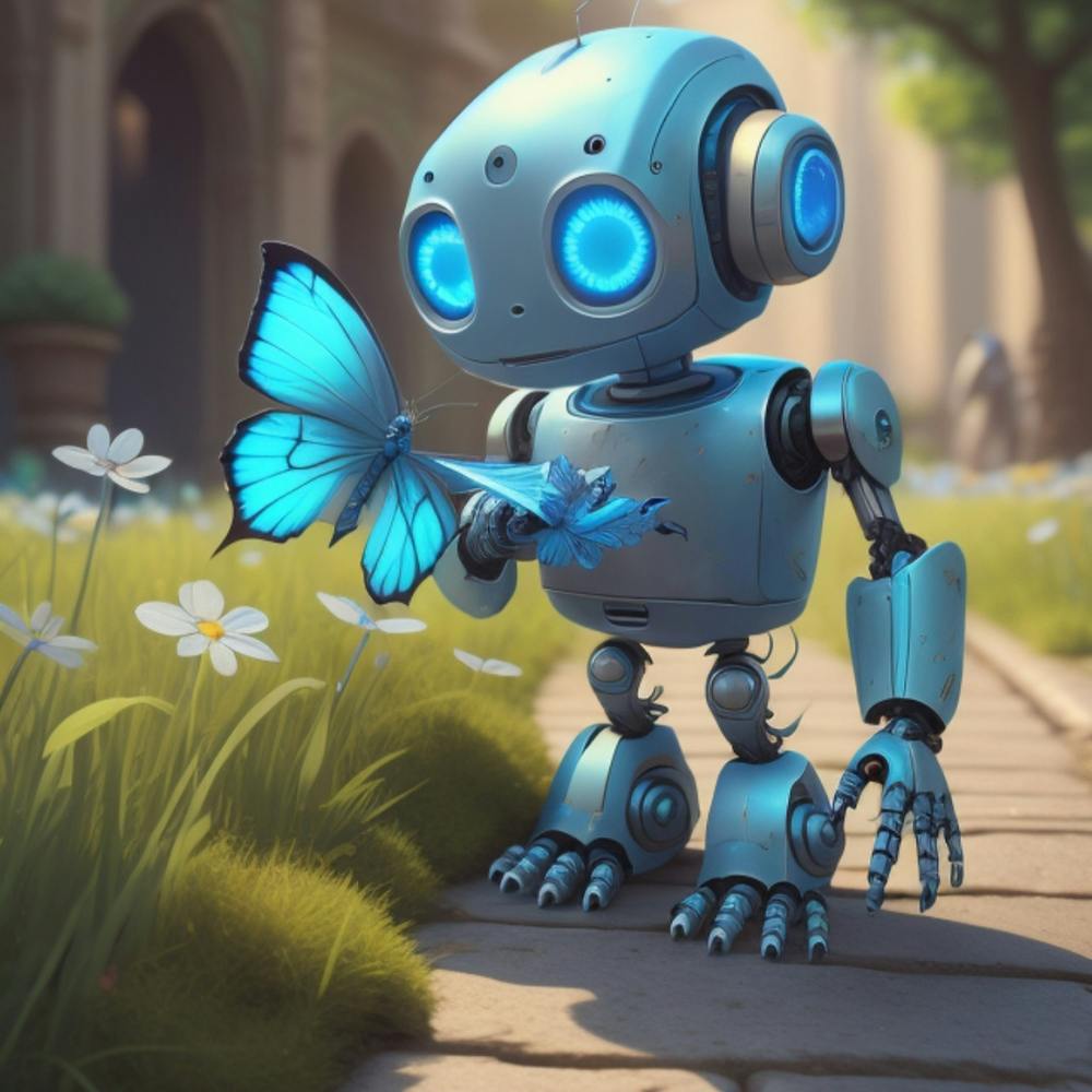 Robot With Butterfly