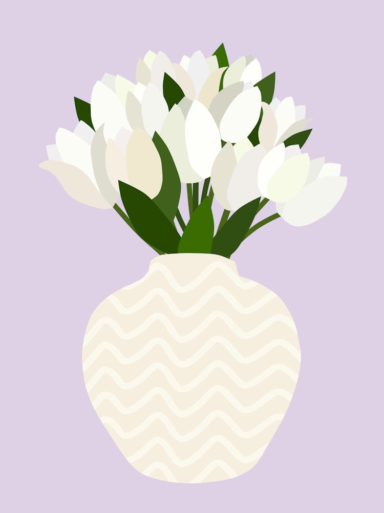 Tulip Arrangement – Lilac And White