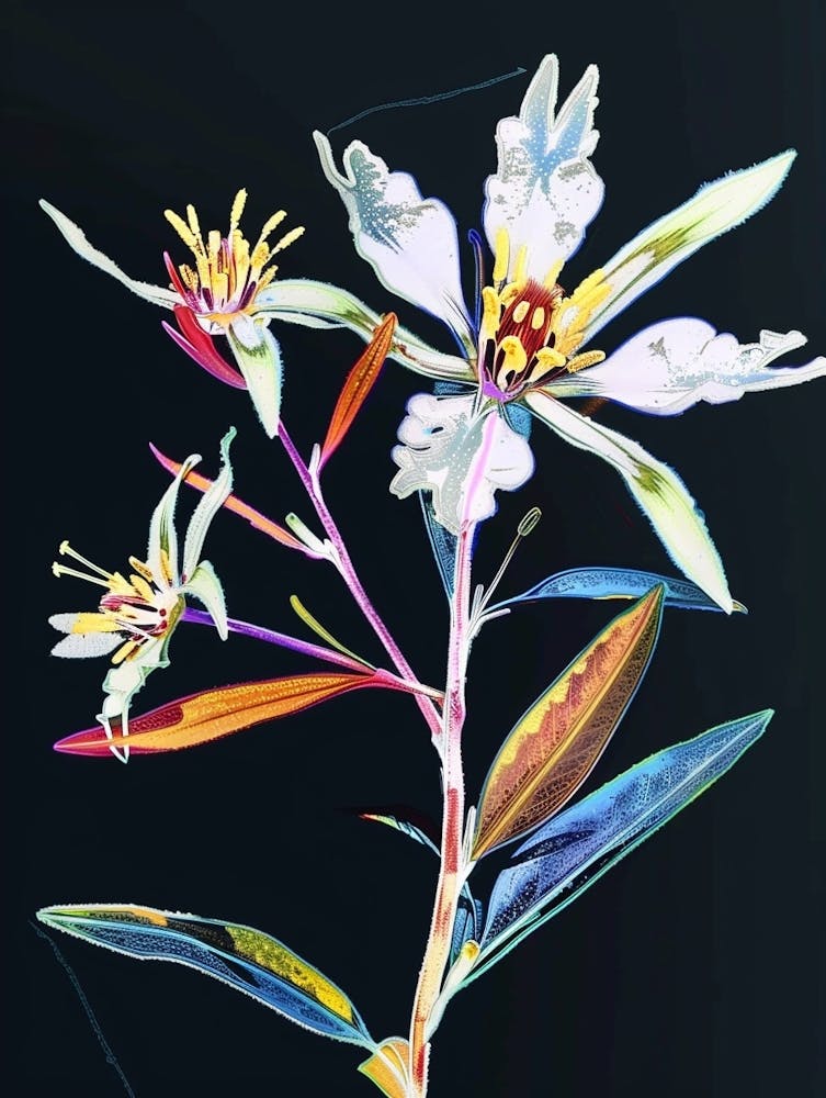 Neon Flowers On Black Edelweiss 2