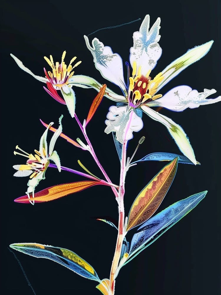 Neon Flowers On Black Edelweiss 2