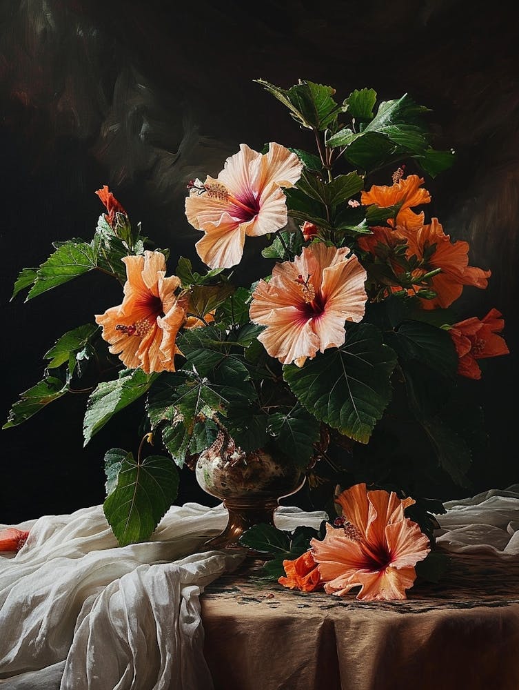 Baroque Floral Still Life Hibiscus 4