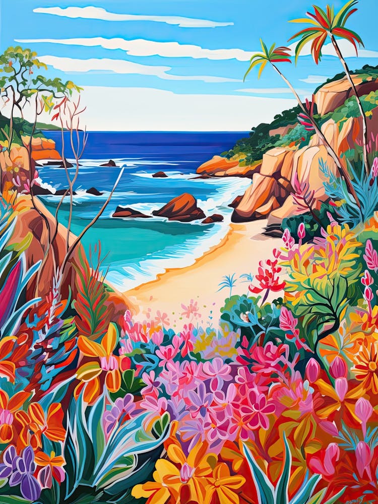 Little Cove Beach, Australia, Matisse And Rousseau Style 3