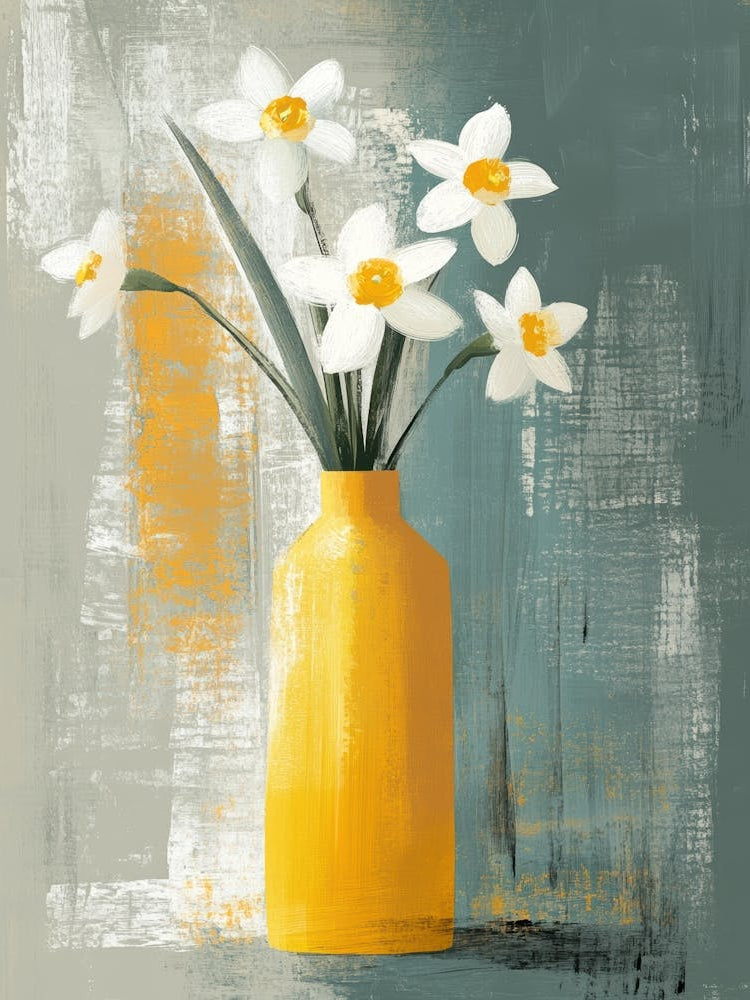 Daffodils In A Yellow Vase 3
