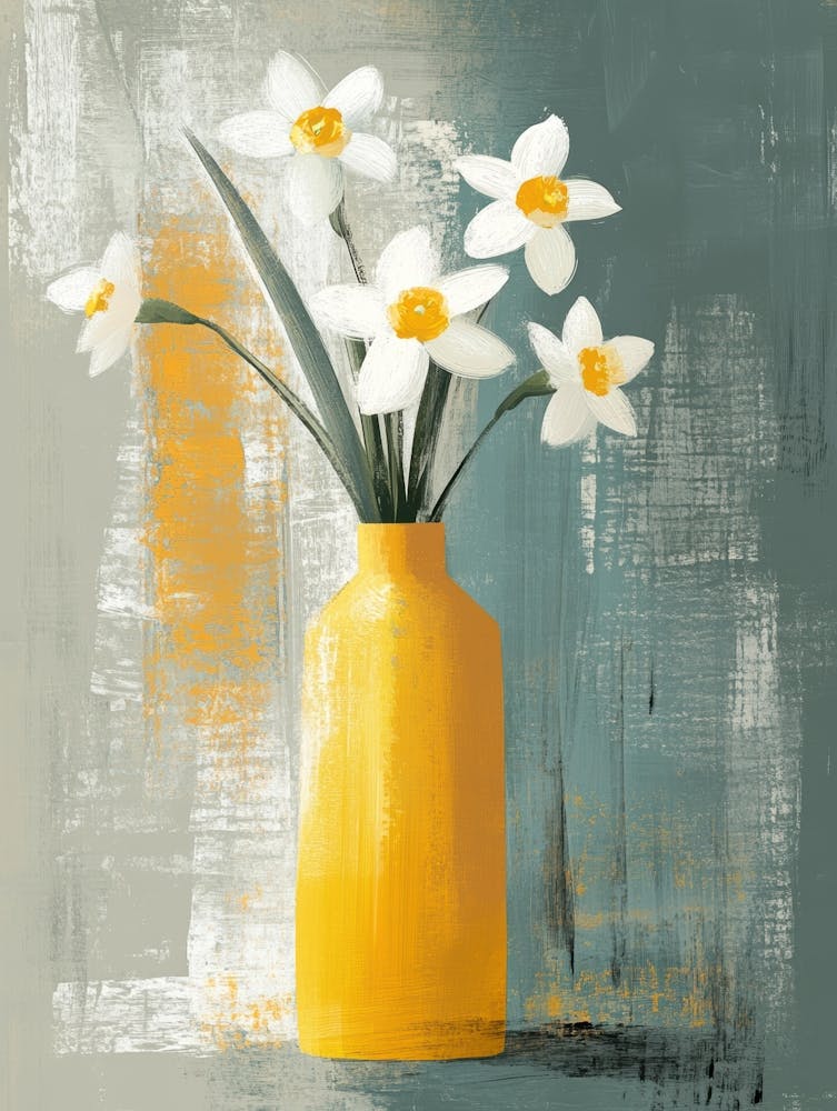 Daffodils In A Yellow Vase 3
