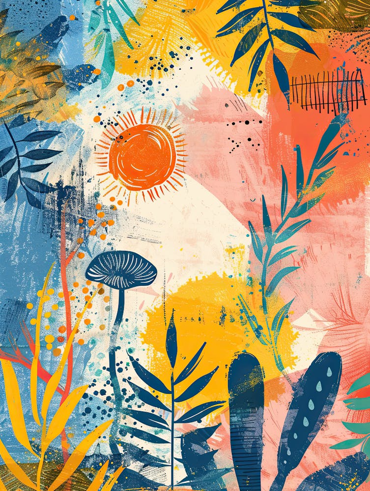 Abstract Waves Mid Century Style