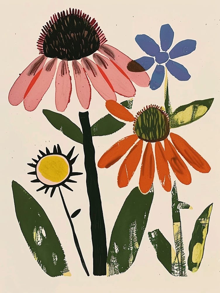 Painted Florals Coneflower