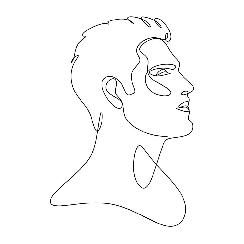 Singular Essence – Minimalist Male Line Art