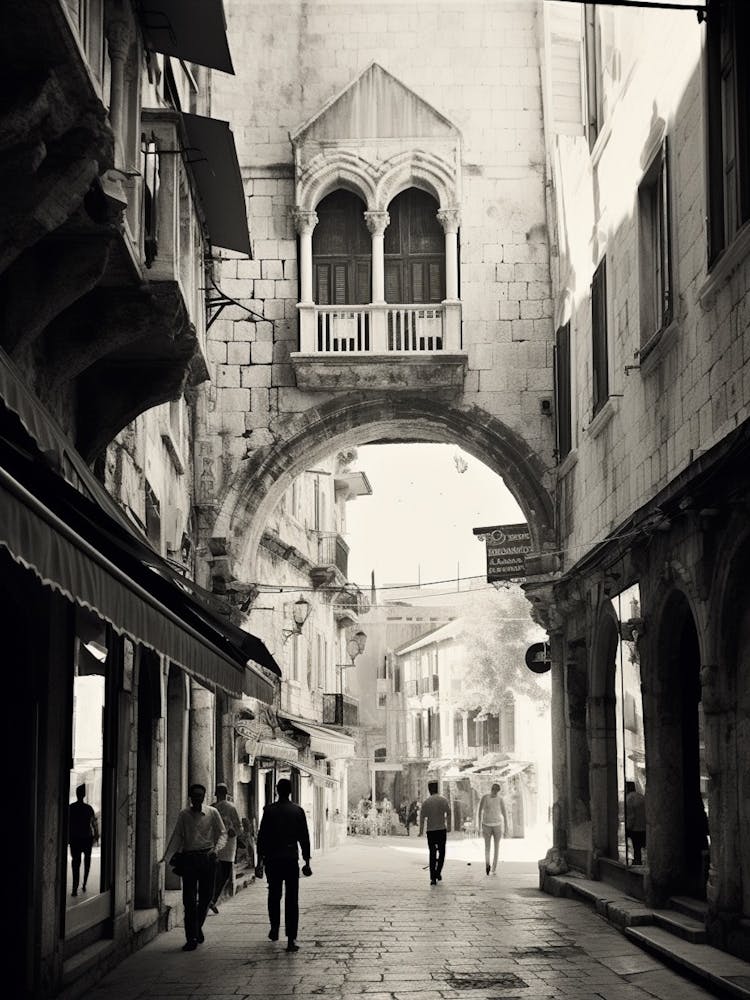 Split, Croatia, Mediterranean Black And White Photography Analogue 3