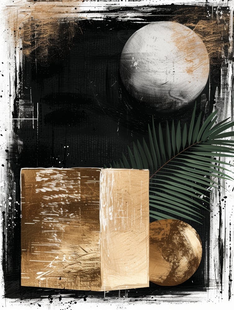Impression sur Toile Or et Noir 47